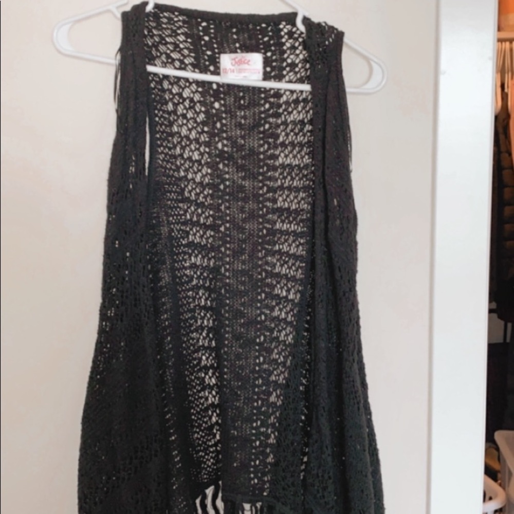black cardigan